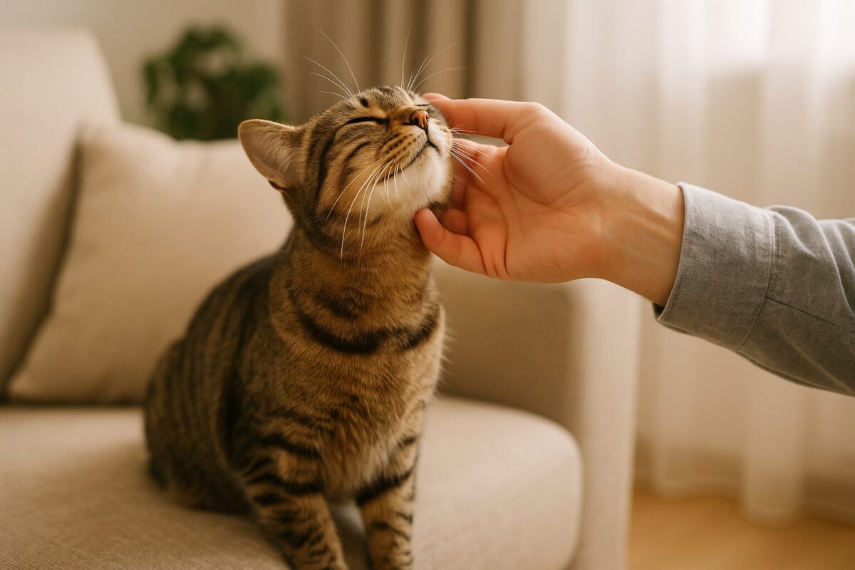 猫が頭を撫でると上を向くのはなぜ？理由と気持ちを徹底解説！