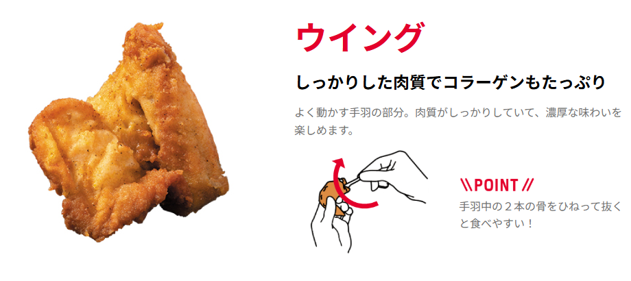コラーゲンたっぷり「ウイング(手羽)」