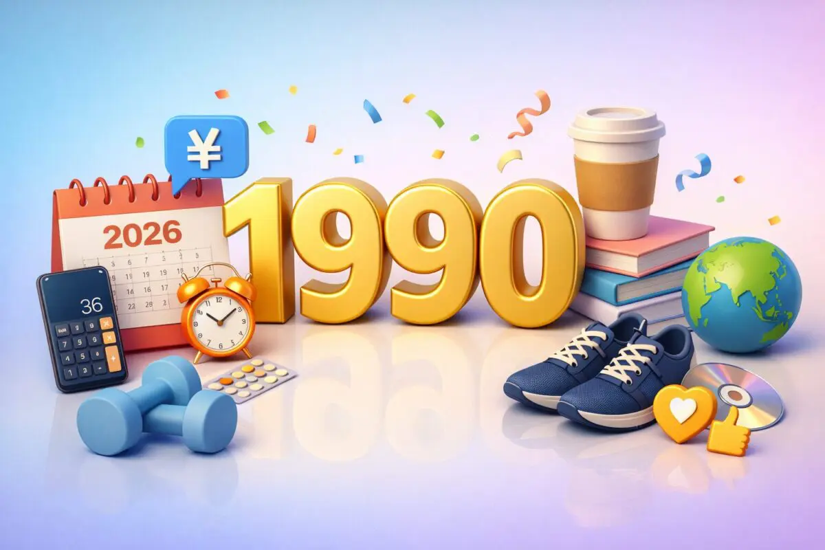 1990年生まれはやばい？今年何歳？2026年版年齢早見表と特徴まとめ