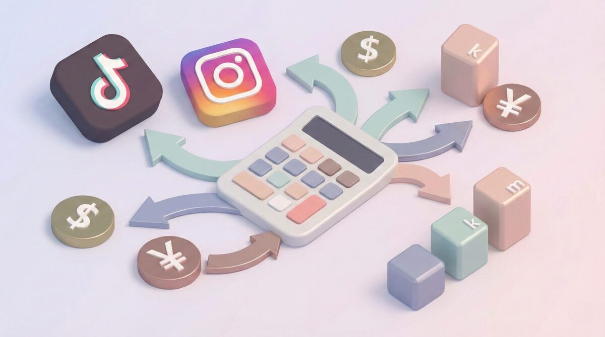 1k/10k/100k/1m/10mそれぞれいくら？TikTokやSNSの数字・ドルの日本円換算早見表