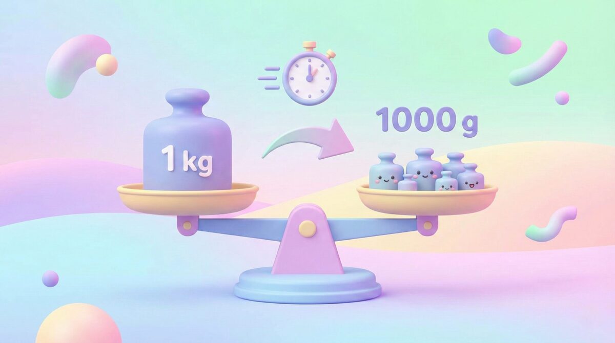 1kgは何グラム？換算早見表と「5秒で変換するコツ」を解説