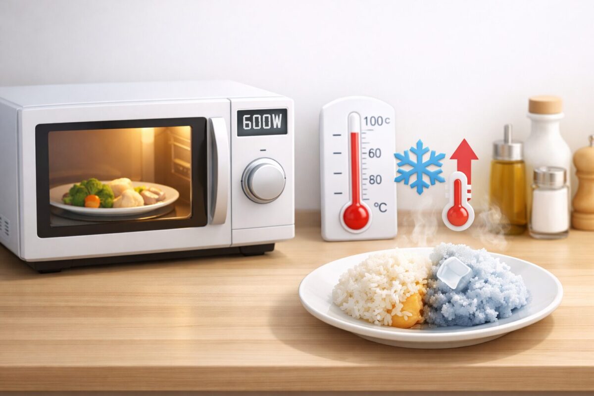 電子レンジ600Wは何度まで上がる?「中が冷たい」を防ぐ温度目安と加熱のコツ