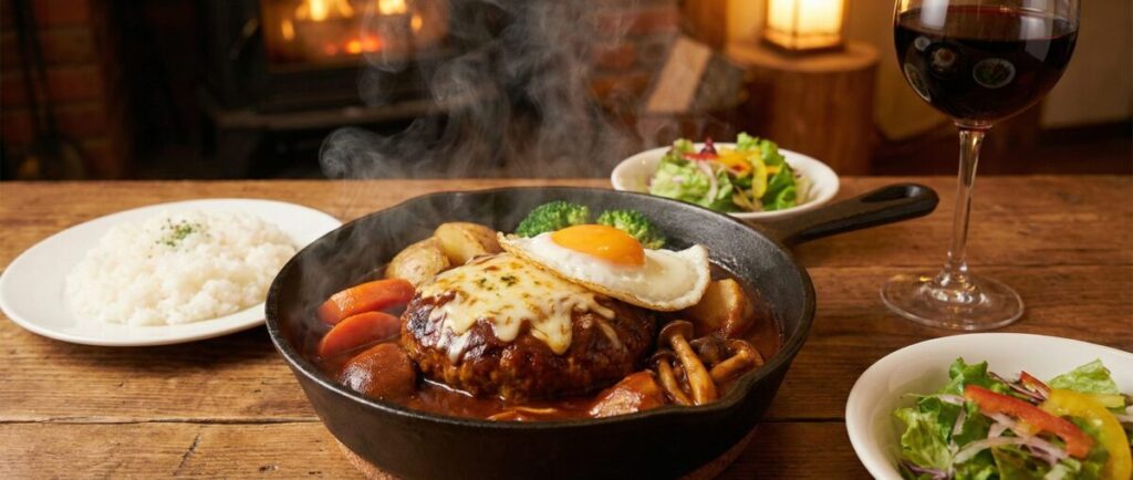温かくて美味しい煮込みハンバーグ