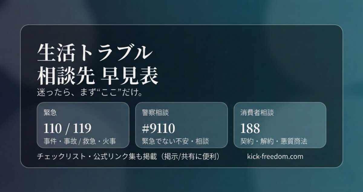 生活のお役立ちリンク集(緊急時の判断フロー/公式窓口まとめ)