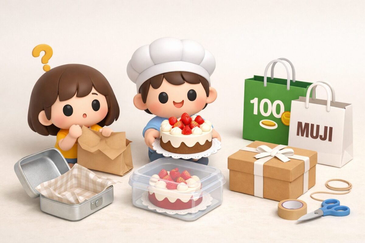 ケーキ箱がない！代用品・自作アイデアと売ってる場所を徹底解説【100均・無印も】