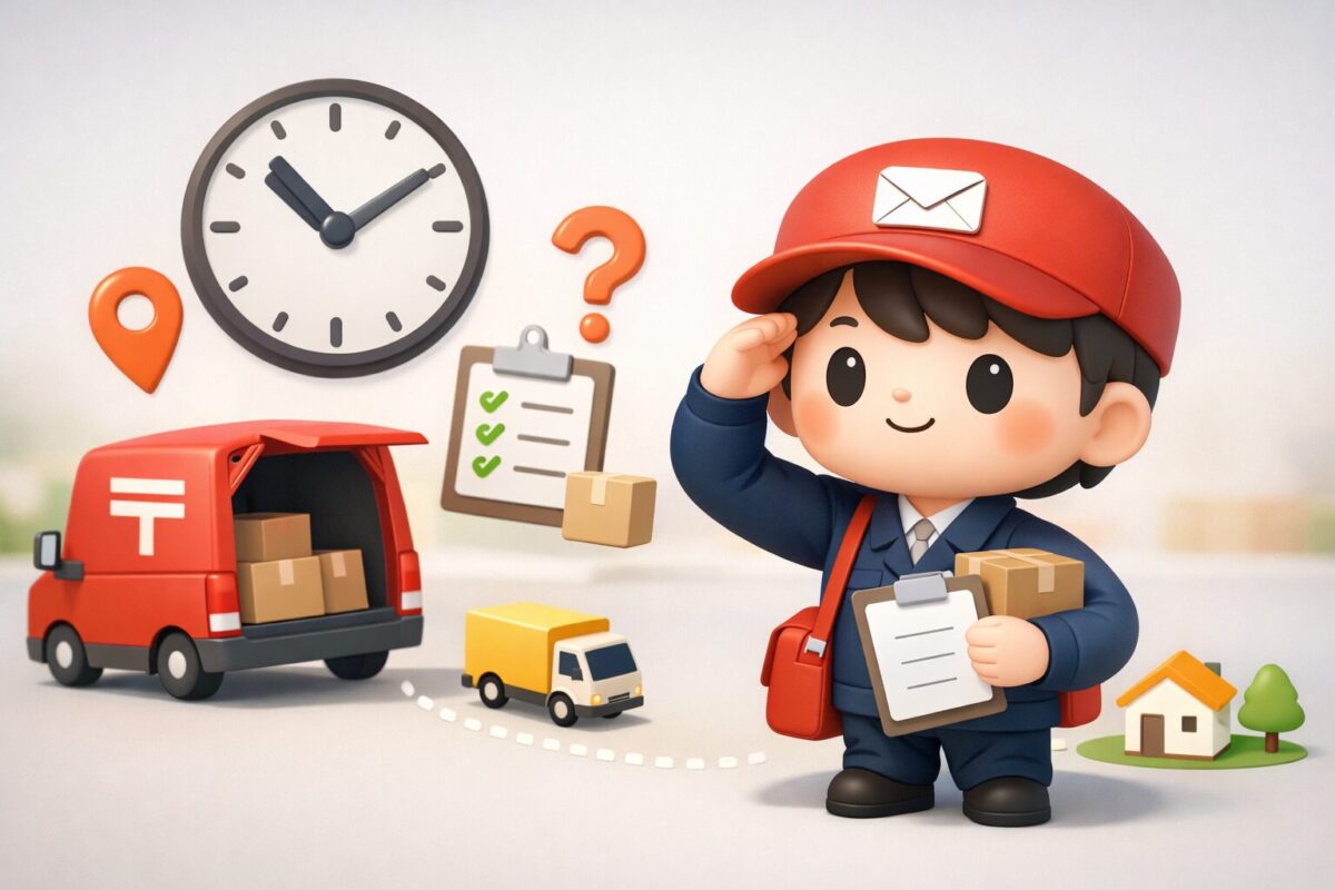 郵便局の「持ち出し中」はいつ届く？到着時間の目安と来ない時の原因