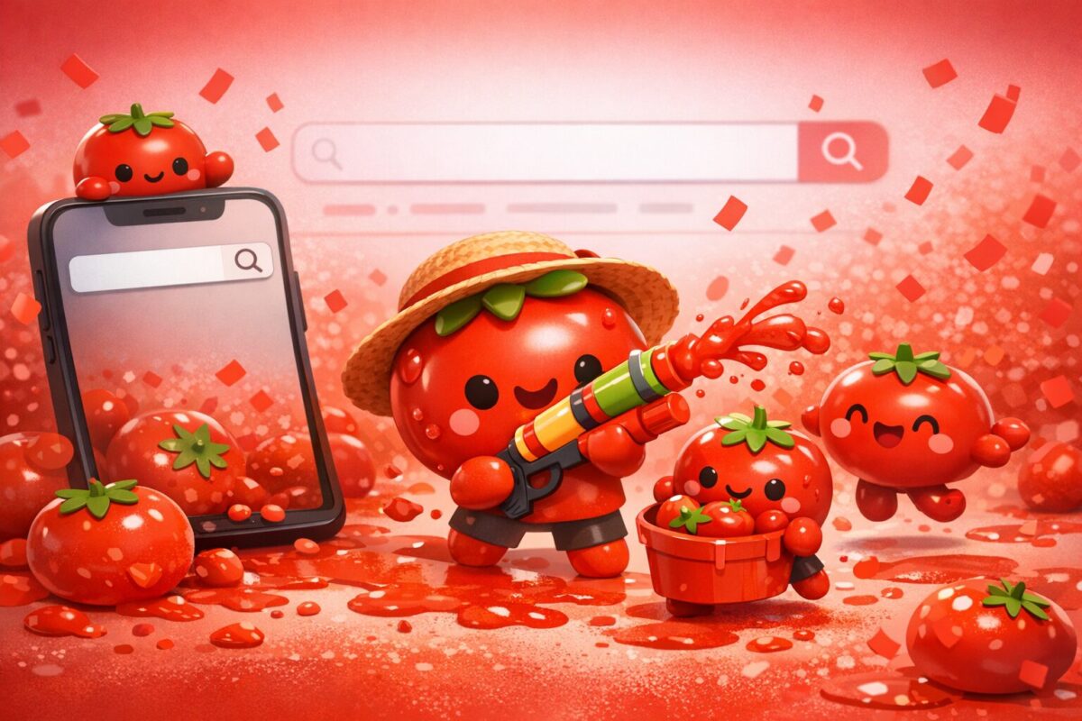 【完全攻略】Google隠しコマンド「トマト祭り」の遊び方！画面を赤く染める裏ワザ