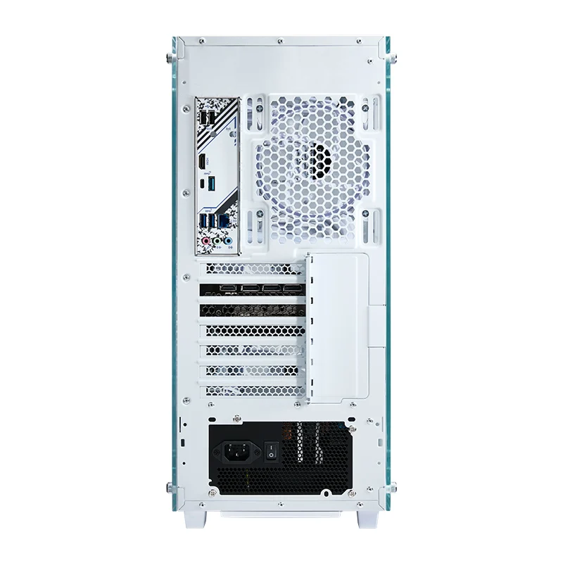 ホワイト基調の美しいオリジナルケースとLEDライティング-2(ドスパラ・ガレリアCRコラボPC)