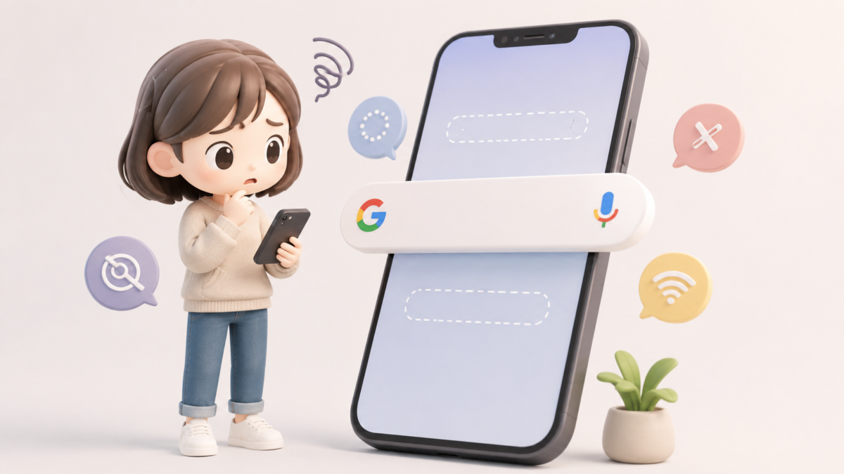 スマホのGoogle検索バーがおかしい！急に変わった・消えた・検索できない原因と対処法