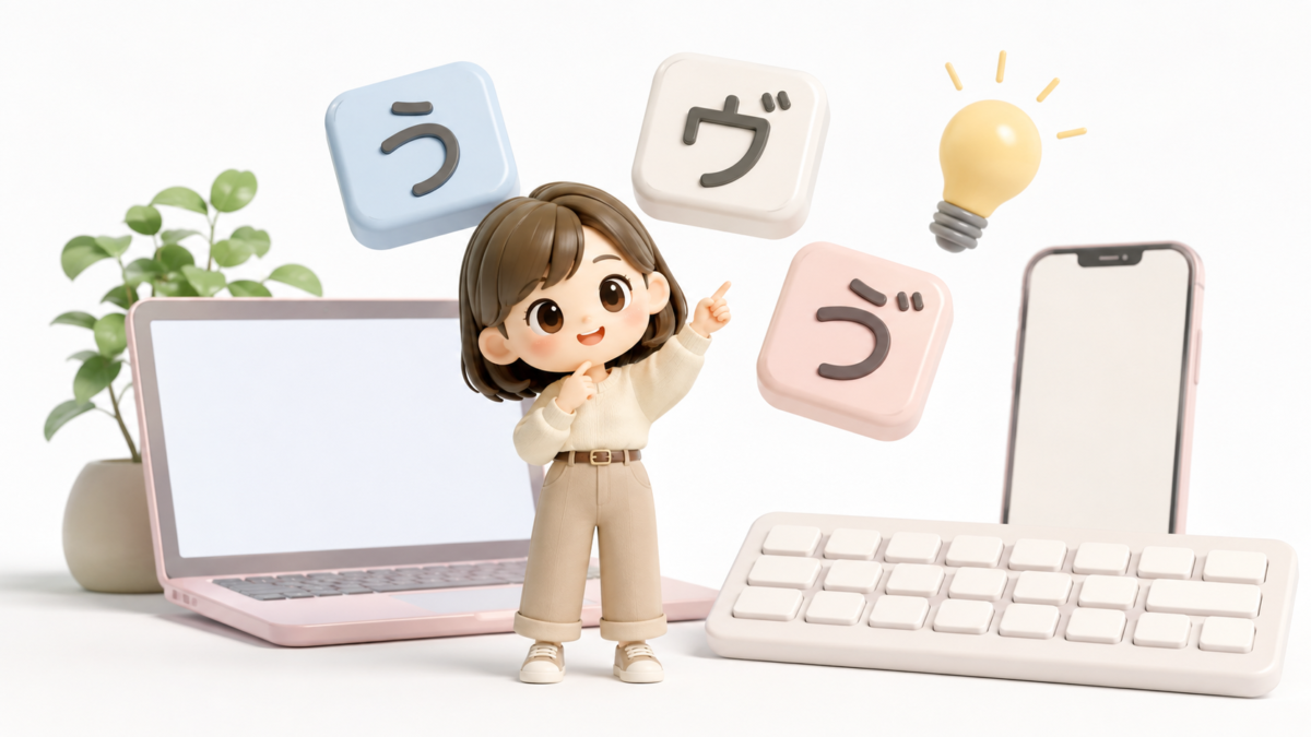 「う」に点々(ヴ・ゔ)の入力方法まとめ!パソコン・スマホでの出し方やローマ字の打ち方を徹底解説