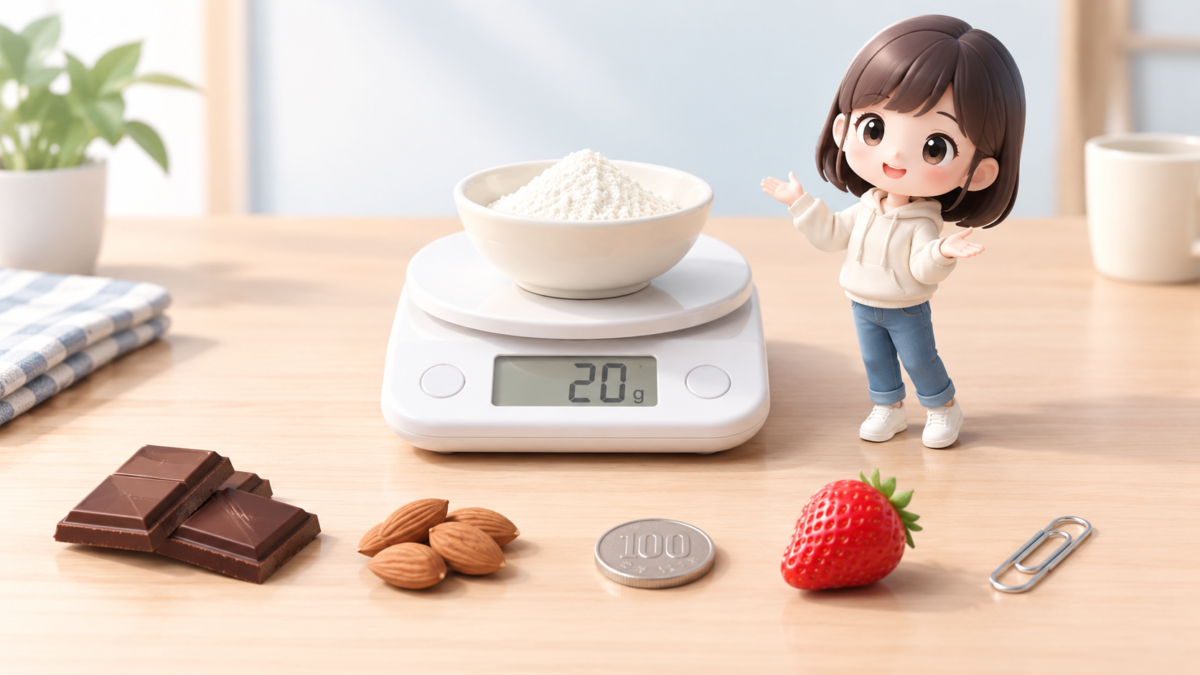 20g(20グラム)の重さはどれくらい?身近なもので例える分かりやすい目安