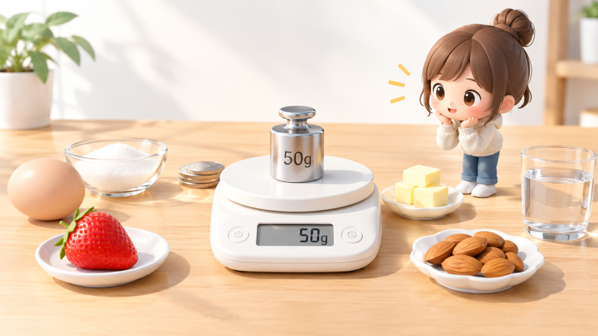 50g（50グラム）の重さはどれくらい？身近なもので例える分かりやすい目安一覧