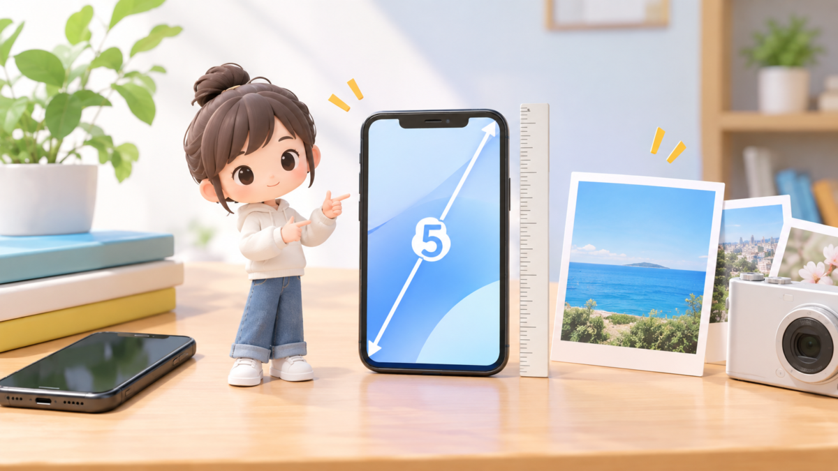 5インチは何センチ？どのくらいか身近な例でわかりやすく解説！スマホや写真サイズも