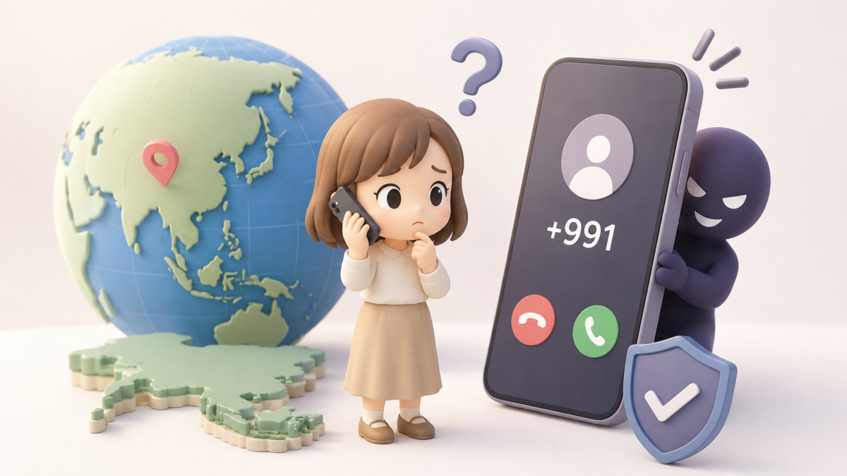 +991から始まる電話番号はどこから?詐欺の理由と安全な対処法