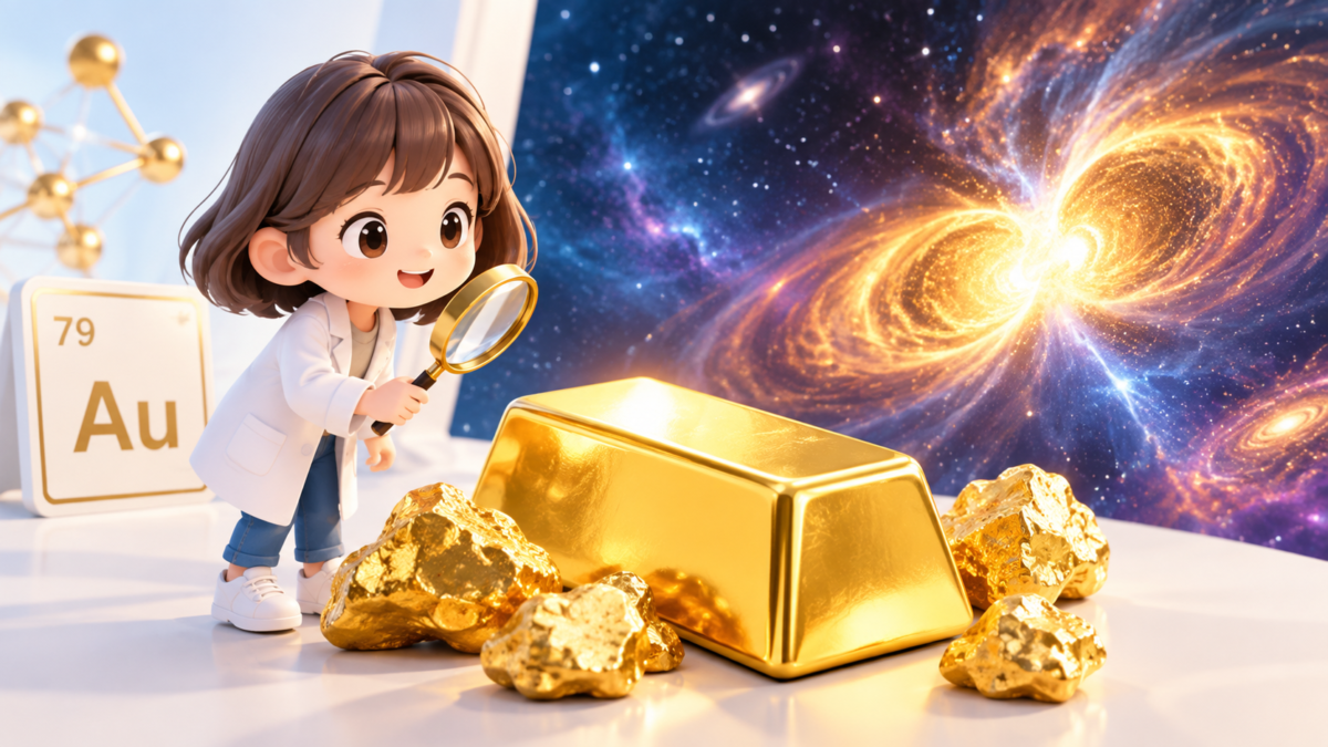 金とは？黄金色の理由と宇宙での生まれ方を初心者向けに解説【79番元素】