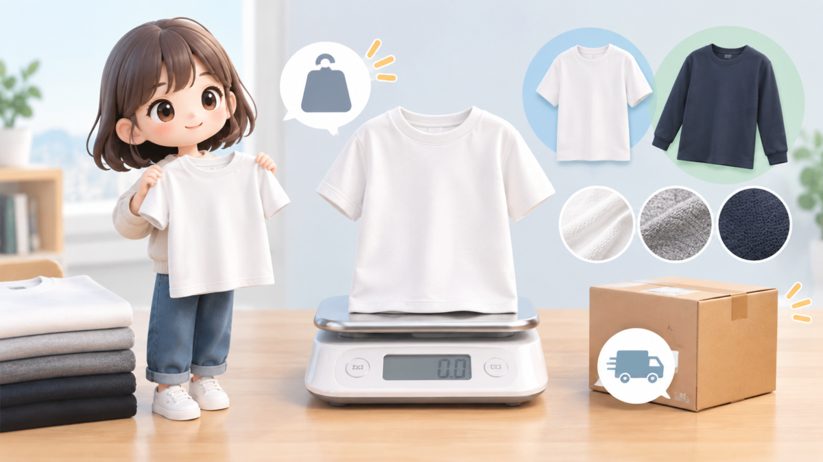 Tシャツの重さはどれくらい？半袖・長袖の目安から素材の違い、フリマの送料まで徹底解説！