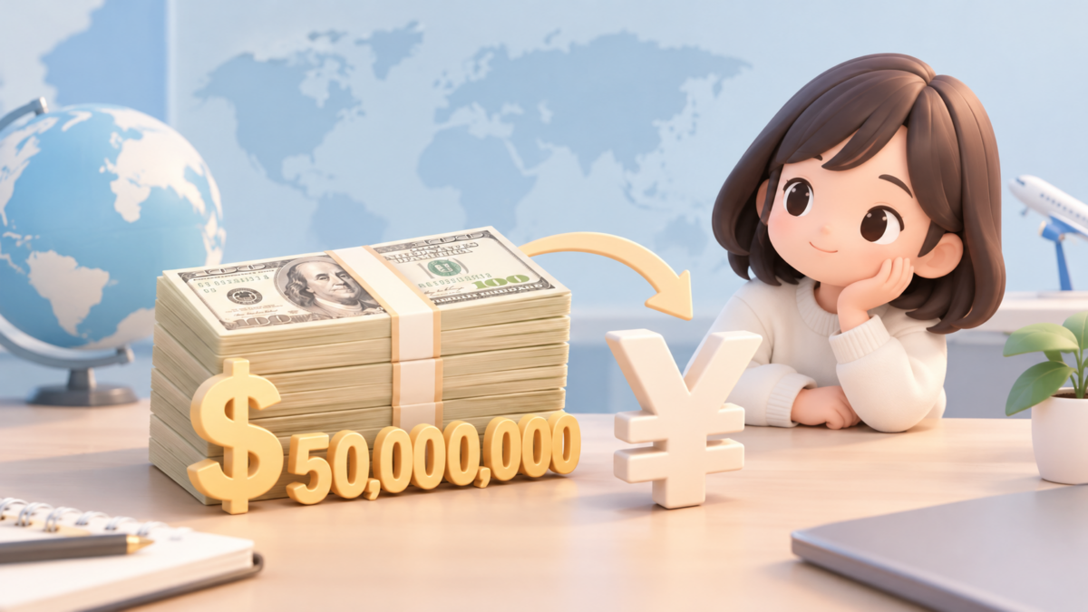5000万ドルは日本円でいくら？為替レート別の換算金額と英語表記・価値を解説