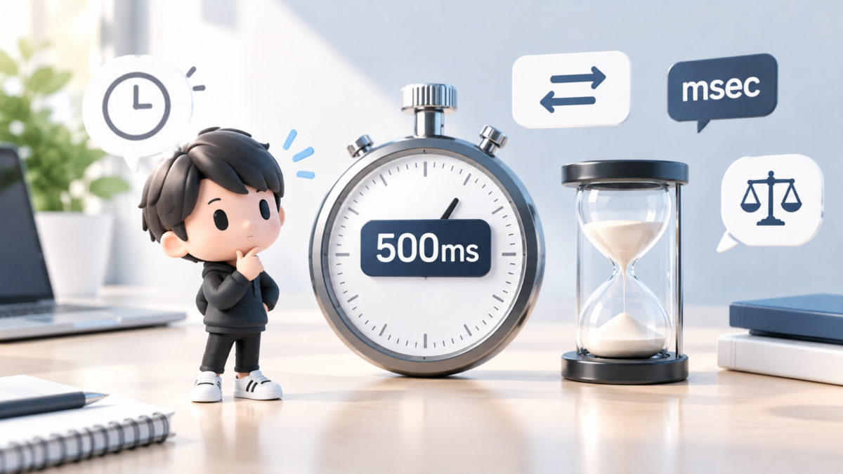 500msは何秒？答えは0.5秒｜ミリ秒の読み方・変換方法と身近な目安