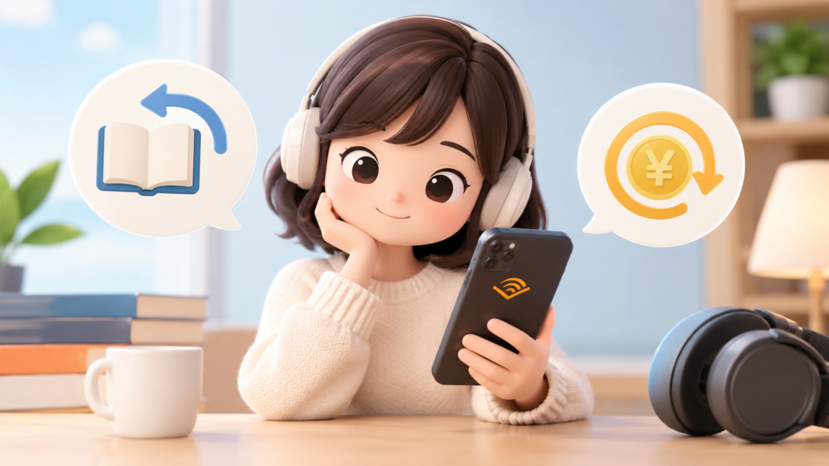 Audibleで本の返品・交換や月会費の返金はできる?